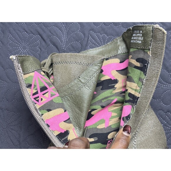 Rock & Candy Military Style Kiss Bliss Lace Up Boots Olive SZ US 10 NEW Gorpcore - Picture 9 of 11